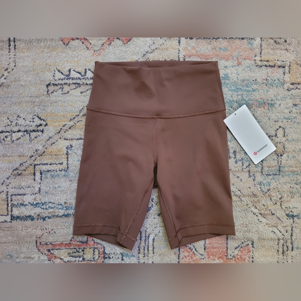 NWT Lululemon Sz 6 Java Brown Wunder Train HR Shorts Bikers 8" Workout Athletic - Picture 2 of 4